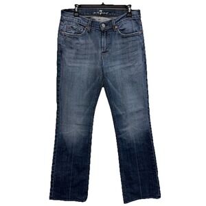 7 For All Mankind Bootcut Jeans Womens Size 32 Medium Wash Stretch Denim USA
